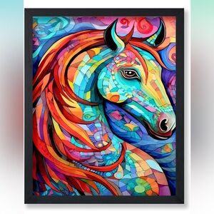 NWT Horse Poster Portrait Print Graffiti Abstract Psychedelic Art 8x10 UNFRAMED